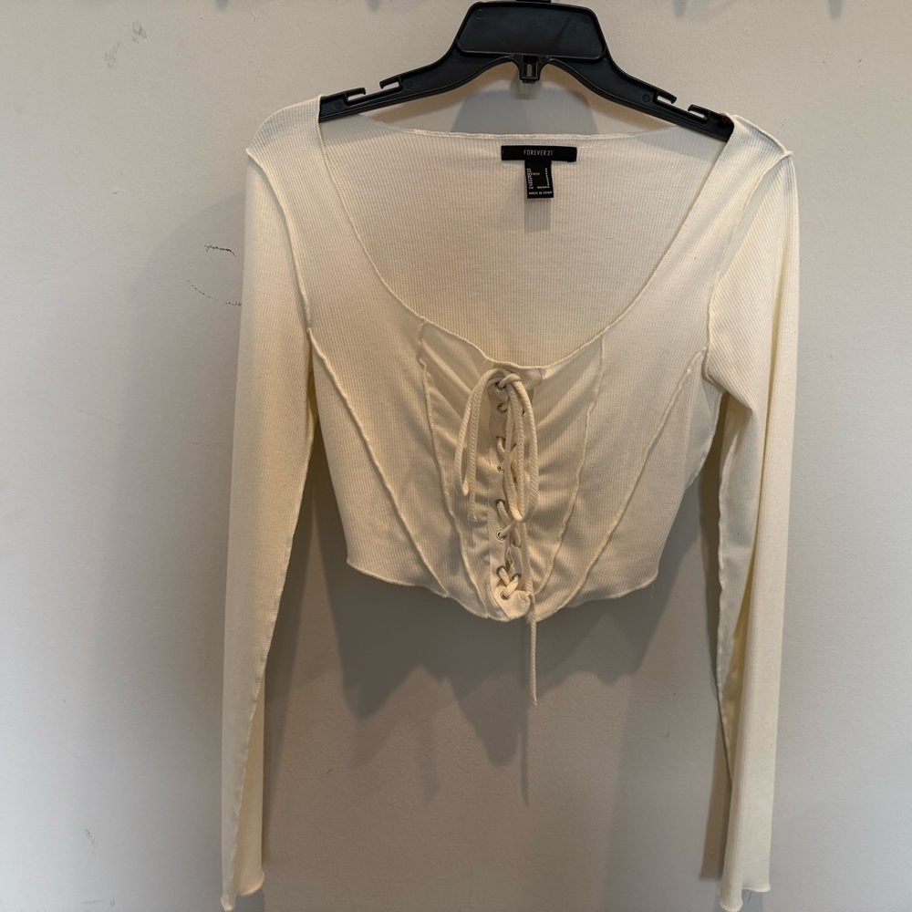 Forever 21 Tie Front Crop Top